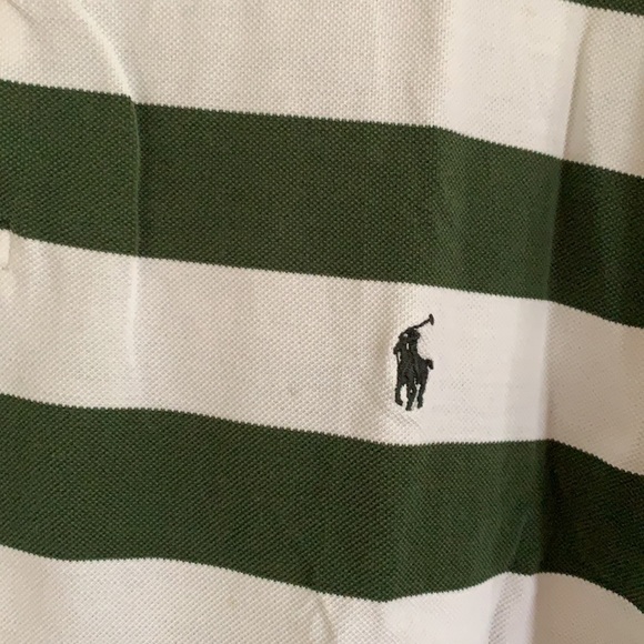 NWOT Polo Golf Hunter Green & White Striped Shirt - Picture 3 of 5